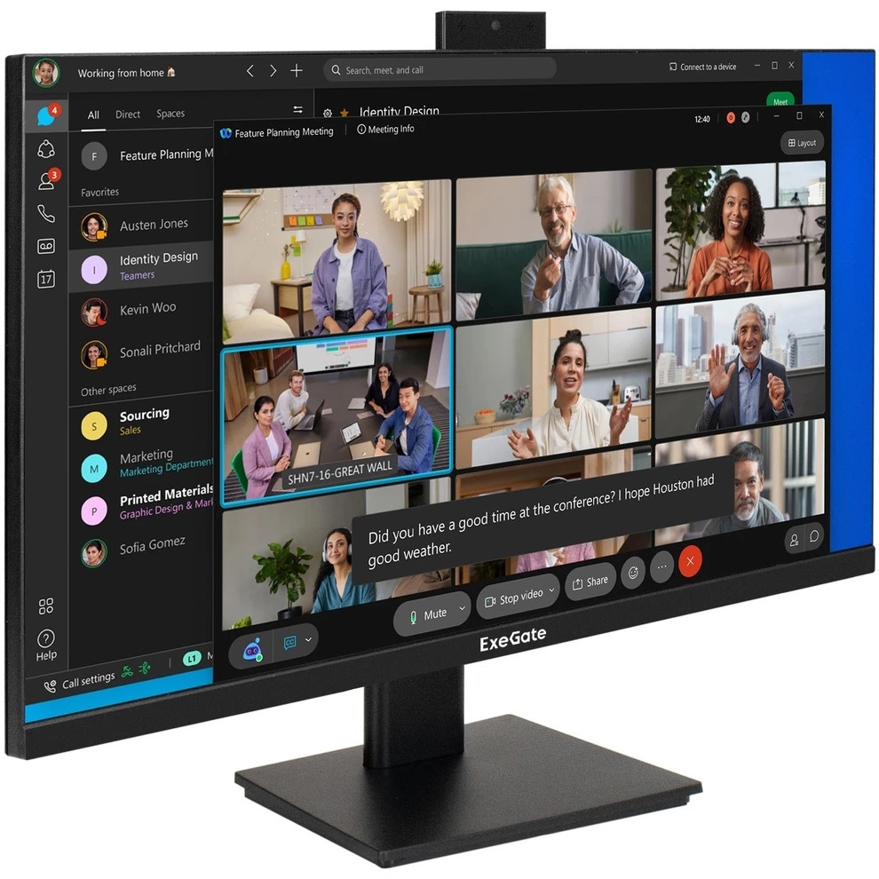 Монитор со встроенной веб-камерой и аудио выходом 27" ExeGate SuperView EA2700A (IPS LED Grade A+, F