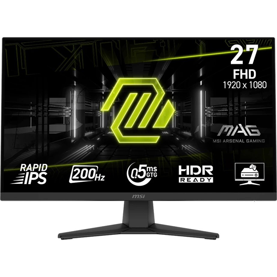 Монитор MSI MAG 272F 27" 16:9 FHD(1920x1080) Rapid IPS, 0,5ms(GTG), 3000:1, 100M:1, 300nit, 178/178,