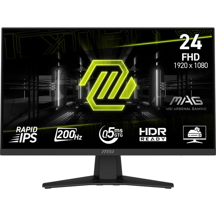 Монитор 23.8" MSI MAG 244F Black (Rapid IPS, 1920x1080, HDMI+DP, 0.5 ms, 178°/178°, 300 cd/m, 1000:1
