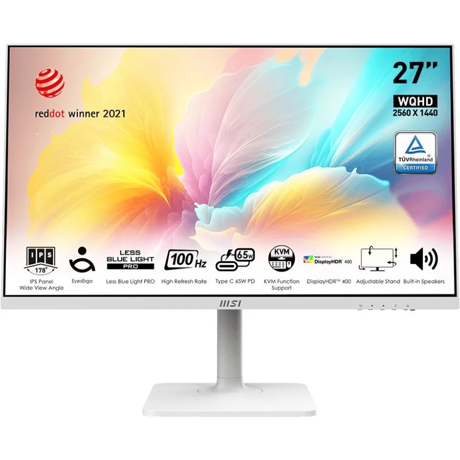 Монитор 27" MSI Modern MD272QXPW IPS 2560x1440, 100 Гц, 4 мс, 16:9, 400 кд/м2, 1xHDMI, 1xDP, 1xUSB-C