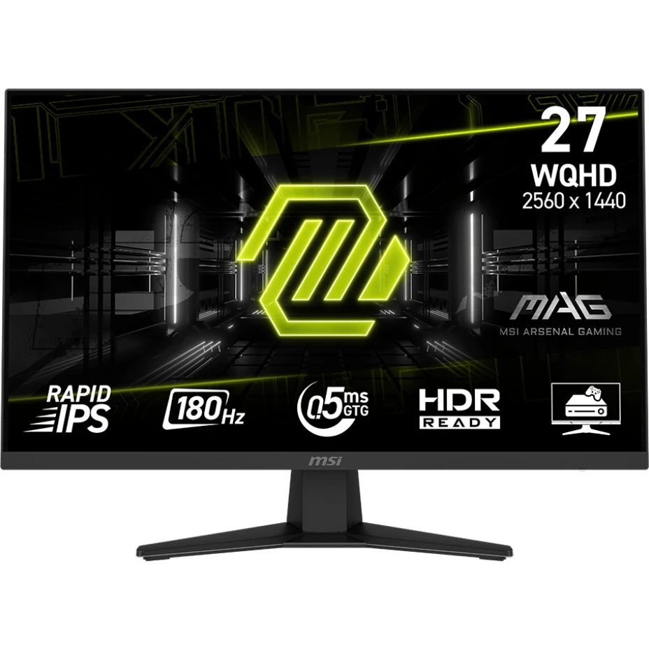 Монитор 27" MSI MAG 274QF IPS 2560x1440, 180 Гц, 0.5 мс, 16:9, 250 кд/м², 2xHDMI 2.0b, DP 1.4a, 3.5