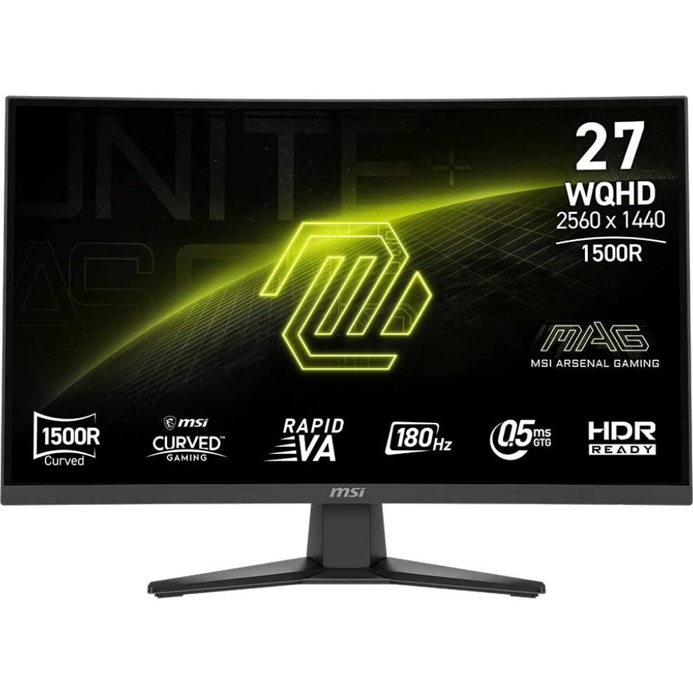 Монитор 27" MSI MAG 275CQF E18 VA 2560x1440, 180 Гц, 0.5 мс, 16:9, 250 кд/м², HDMI 2.0b, DP, 3.5 Jac