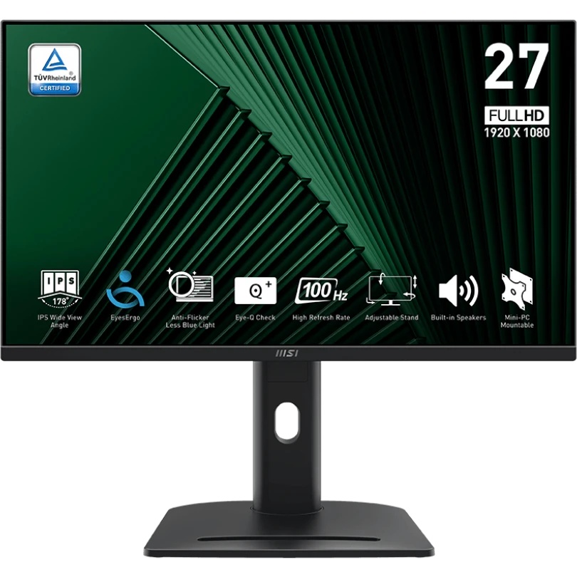 Монитор 27" MSI Pro MP275PG IPS 1920x1080, 100 Гц, 4 мс, 16:9, 300 кд/м², HDMI 1.4b, DP 1.2a, VGA, 3