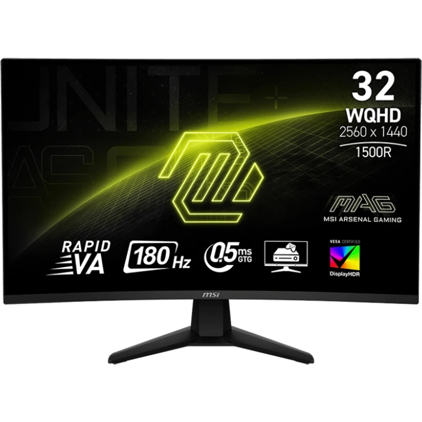 Монитор MSI 32CQ6F 31.5" 16:9 WQHD(2560x1440) Rapid VA Curve 1500R,DisplayHDR 400, 0,5ms(GTG), 3500: