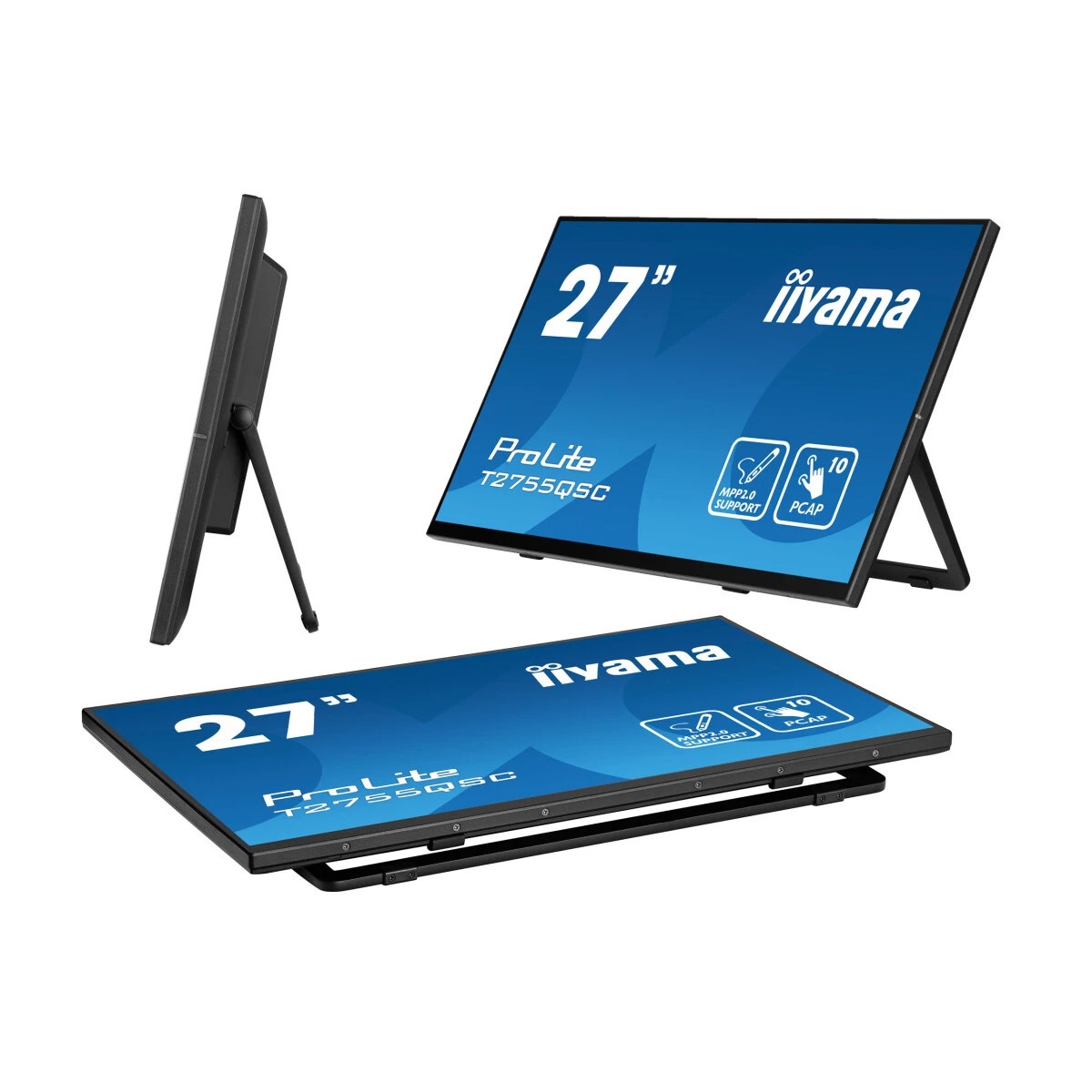 Монитор 27" Iiyama ProLite T2755QSC-B1 IPS 2560x1440, 75 Гц, 5 мс, 16:9, 400 кд/м², HDMI, DP, 3.5 Ja