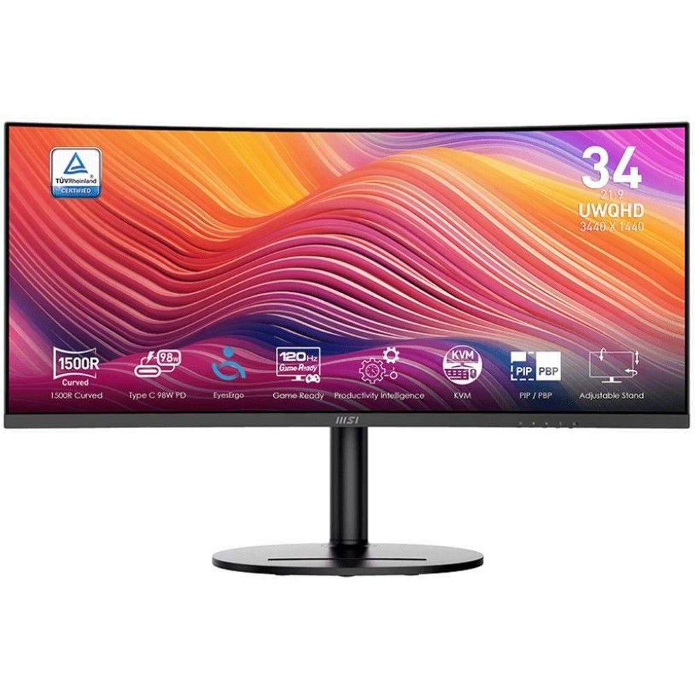 Монитор 34" MSI Modern MD342CQP VA 3440x1440, 120 Гц, 4 мс, 21:9, 300 кд/м², 2xHDMI 2.0b, DP 1.4a, U