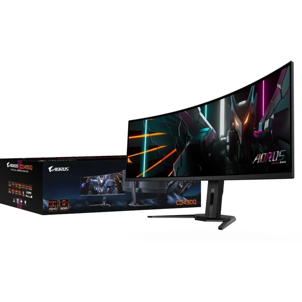 Монитор 49" Gigabyte Aorus CO49DQ OLED 5120x1440, 144 Гц, 0.03 мс, 32:9, 250 кд/м², HDMI 2.1 (x2), D