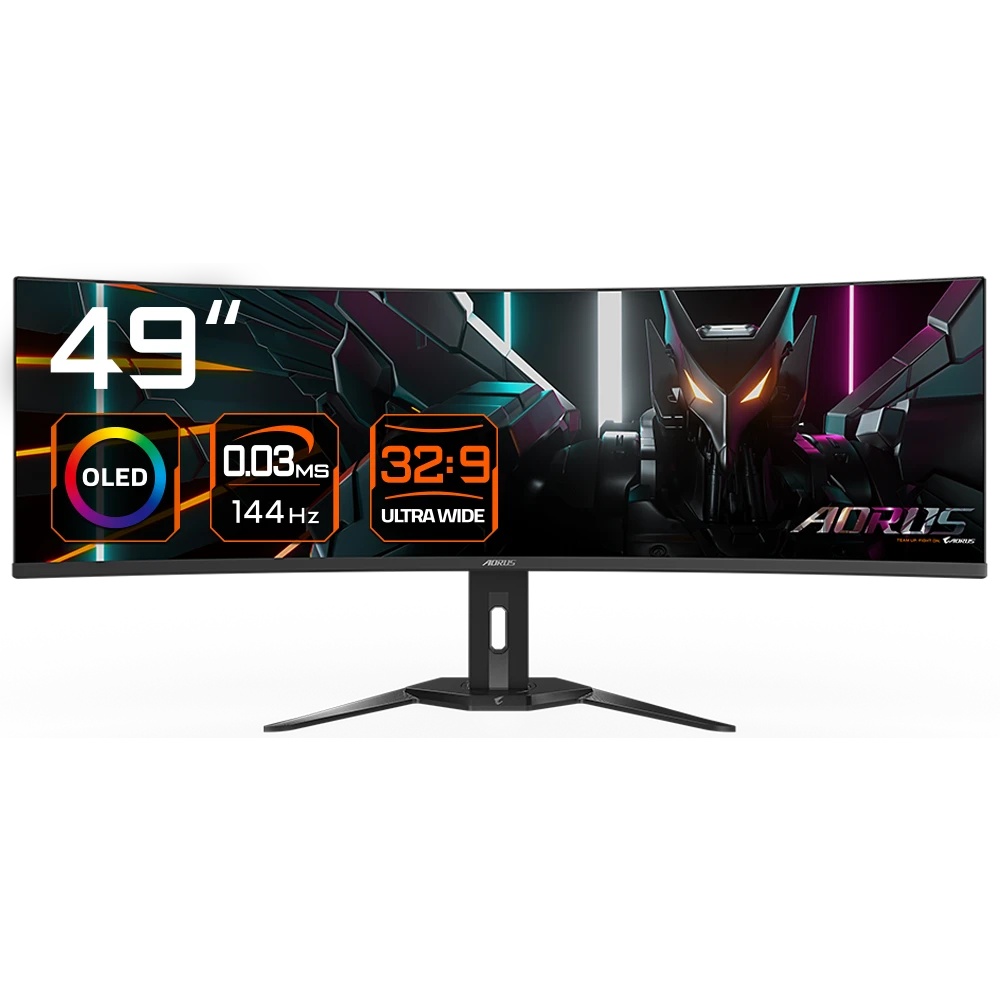 Монитор 49" Gigabyte Aorus CO49DQ OLED 5120x1440, 144 Гц, 0.03 мс, 32:9, 250 кд/м², HDMI 2.1 (x2), D