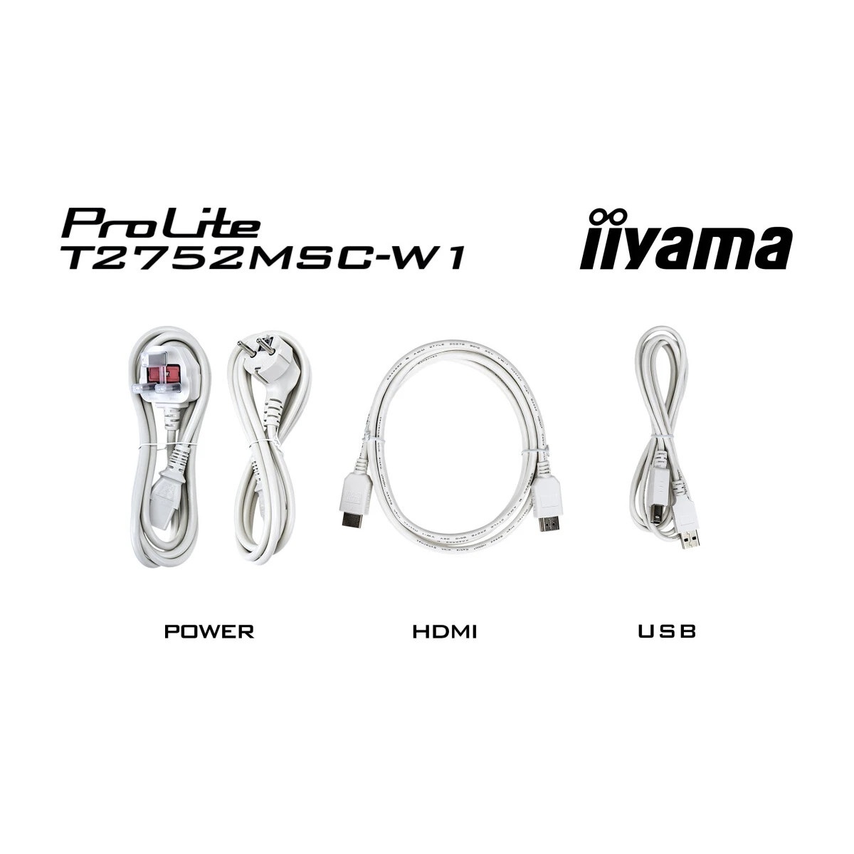 Монитор 27" Iiyama ProLite T2752MSC-W1 IPS 1920x1080, 60 Гц, 5 мс, 16:9, 400 кд/м², HDMI 2.0, DP 1.2