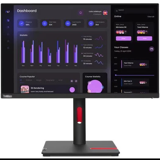 Монитор 23.8" Lenovo ThinkVision T24i-30 IPS 1920x1080, 60 Гц, 4 мс, 16:9, 250 кд/м², VGA, HDMI 1.4,