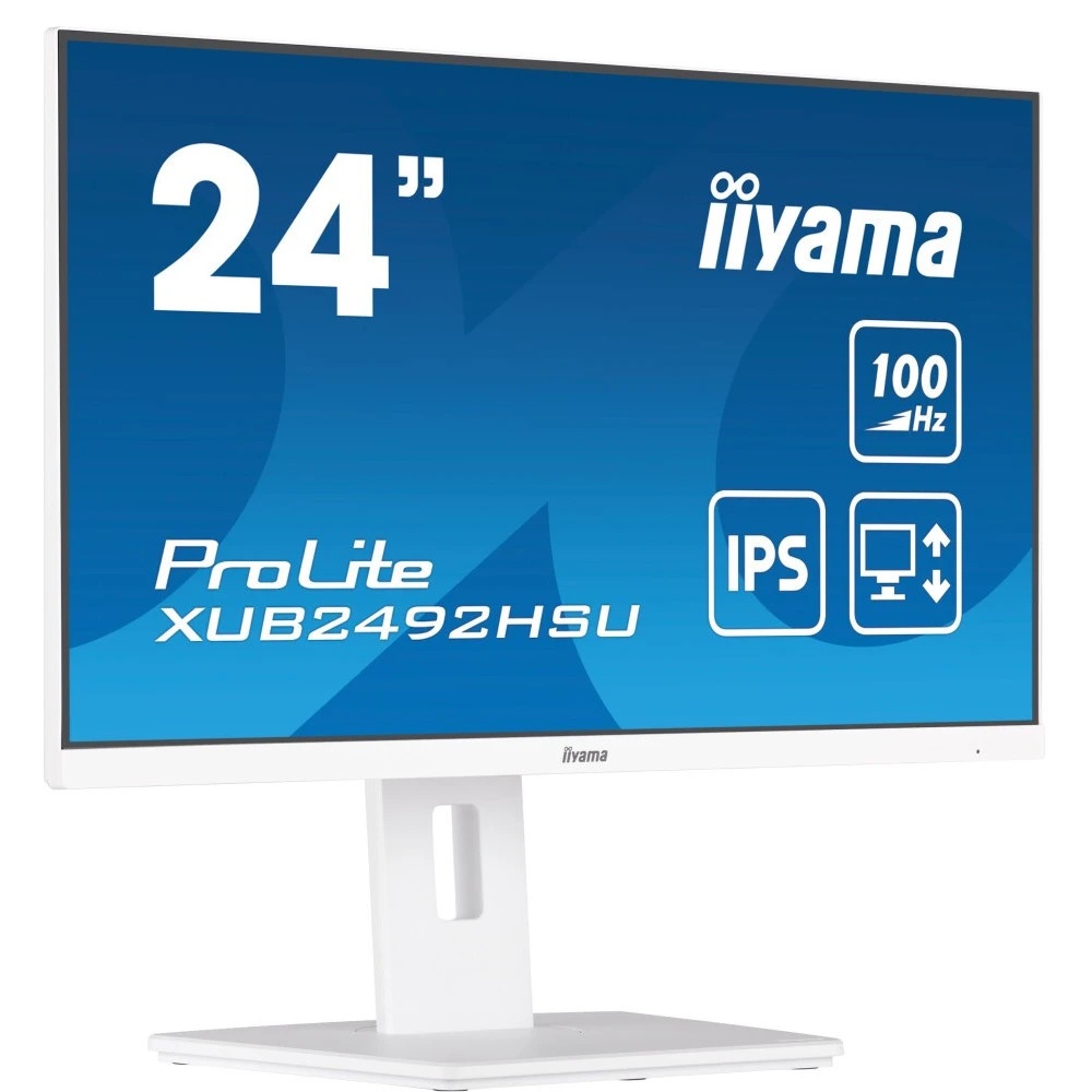 Монитор 23.8" Iiyama ProLite XUB2492HSU-W6 IPS 1920x1080, 100 Гц, 0.4 мс, 16:9, 250 кд/м², 1xHDMI, 1