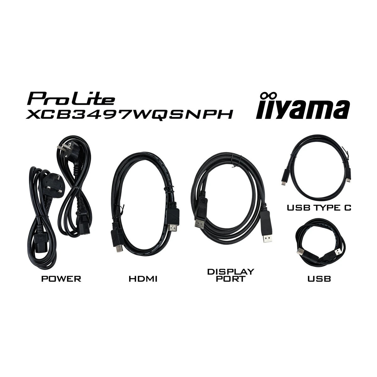 Монитор 34" Iiyama ProLite XCB3497WQSNPH-B1 VA 3440x1440, 120 Гц, 0.4 мс, 21:9, 350 кд/м², HDMI 2.0,