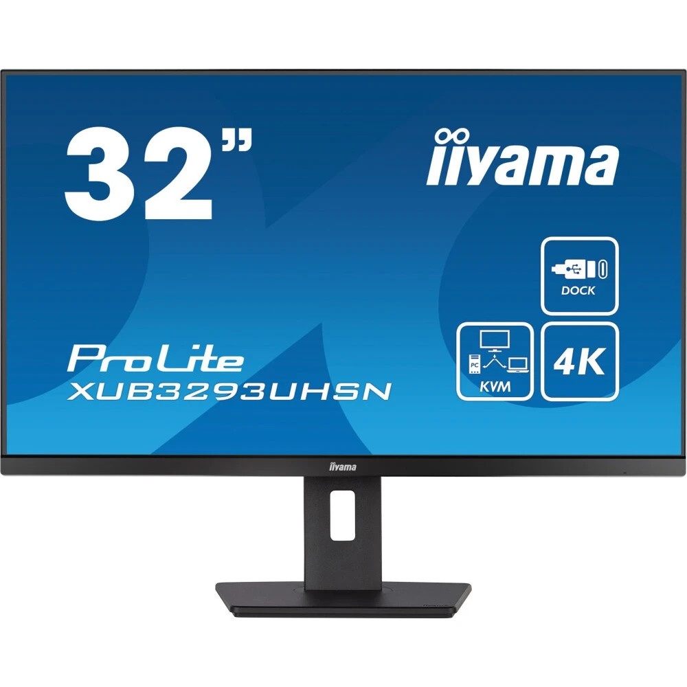 Монитор 31.5" Iiyama XUB3293UHSN-B5 IPS 3840x2160, 60 Гц, 4 мс, 16:9, 350 кд/м², HDMI 2.0, DP 1.2, 3