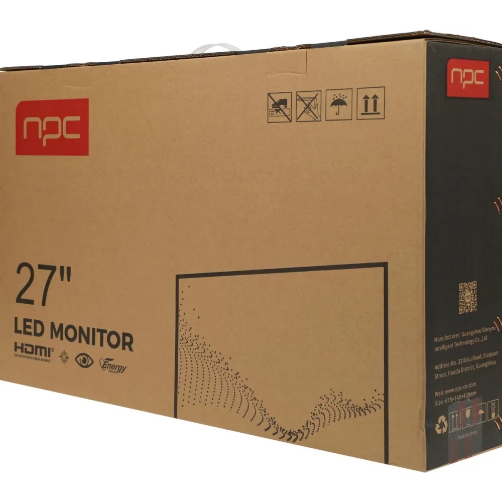 Монитор 27" NPC MF2704-F IPS 1920x1080, 75 Гц, 5 мс, 16:9, 250 кд/м2, 1xHDMI, 1хDP, 1xVGA, 1x3.5 мм,