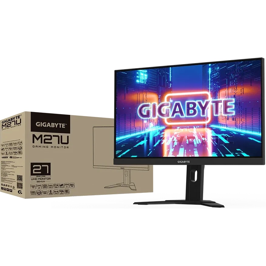Монитор 27" Gigabyte M27U IPS 3840x2160, 160 Гц, 1 мс, 16:9, 400 кд/м², 2xHDMI, 1xDP, 4xUSB, черный