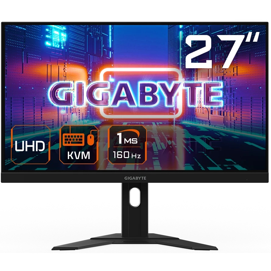 Монитор 27" Gigabyte M27U IPS 3840x2160, 160 Гц, 1 мс, 16:9, 400 кд/м², 2xHDMI, 1xDP, 4xUSB, черный