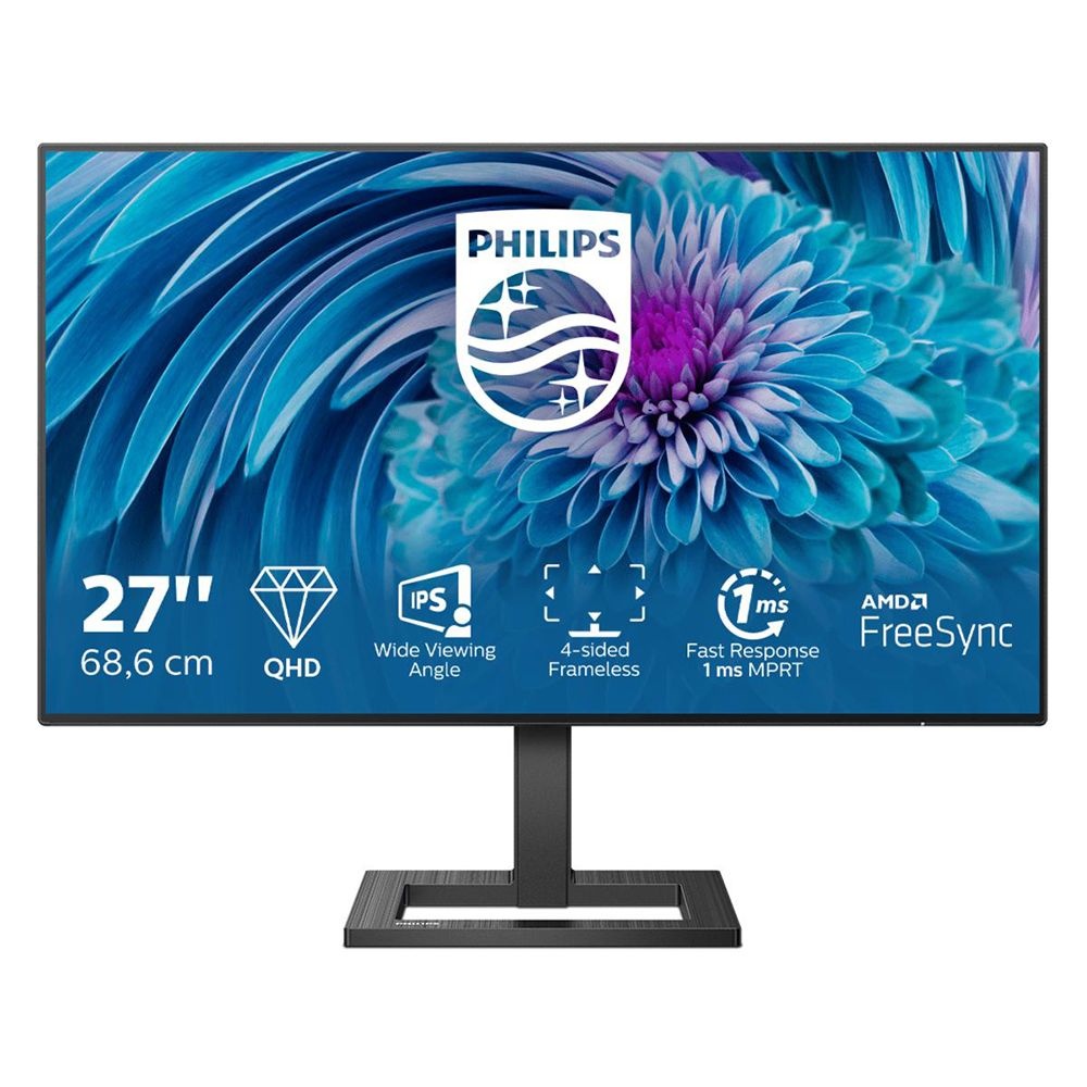 Монитор 27" Philips 275E2FAE (00/01) IPS 2560x1440, 75 Гц, 4 мс, 16:9, 350 кд/м2, 2хHDMI, 1хDP, черн