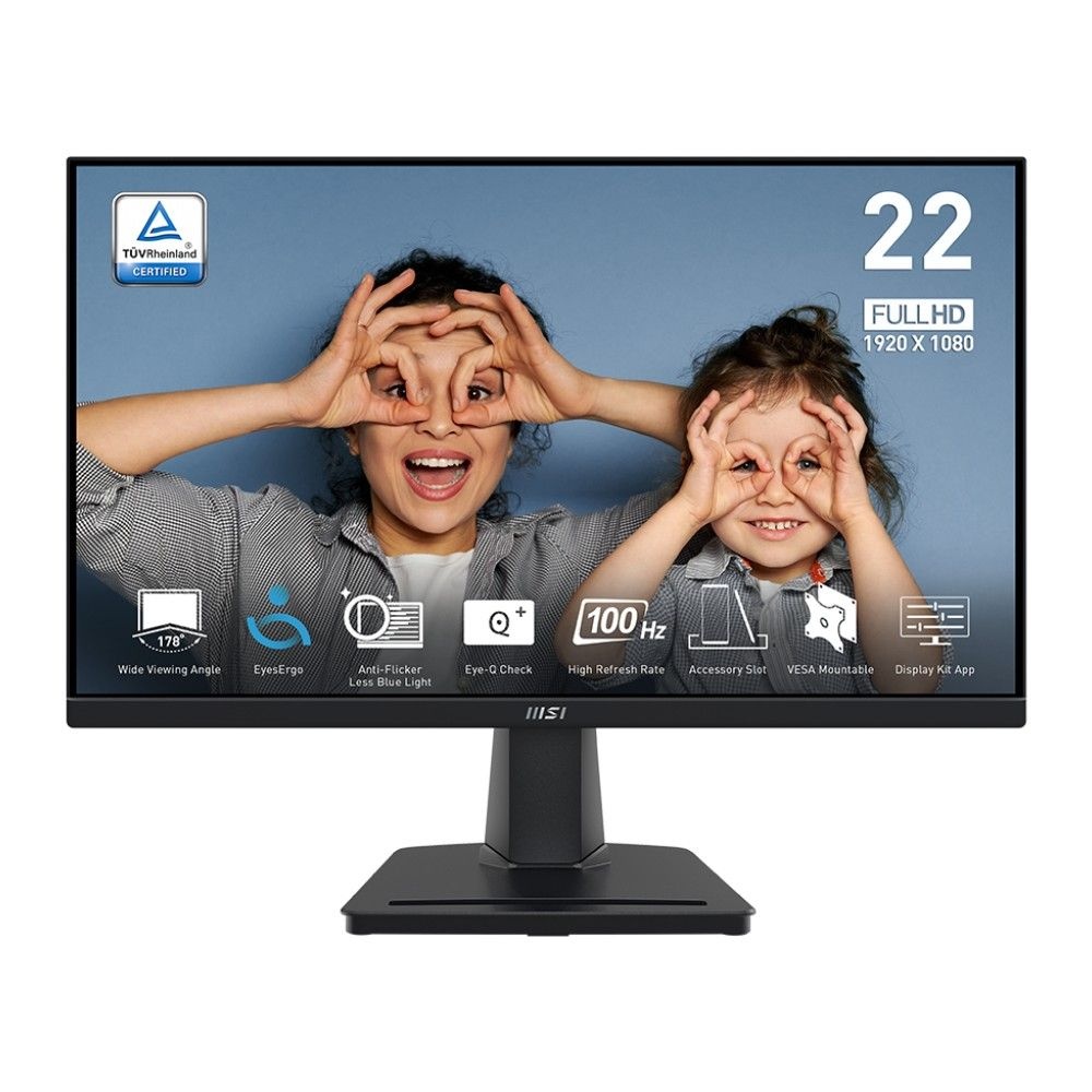 Монитор MSI PRO MP225V 21,45" 16:9 FHD(1920x1080) VA Flat, 1ms(MPRT),4000:1,100M:1,300nit,178/178,HD