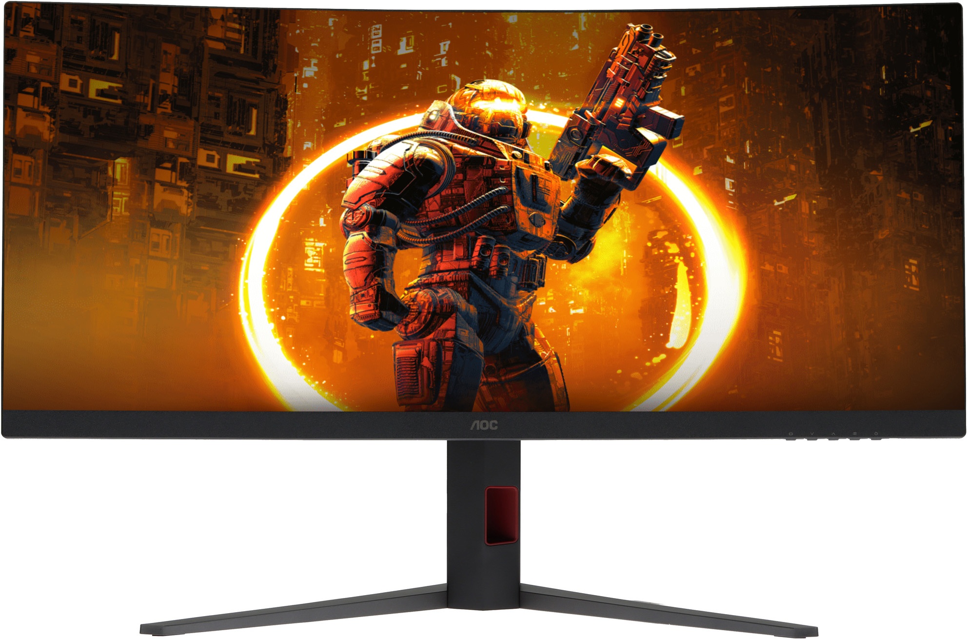 Монитор 34" AOC CU34G4 VA 3440x1440, 180 Гц, 0.5 мс, 21:9, 300 кд/м², HDMI 2.0, DP 1.4, 3.5 Jack, HD
