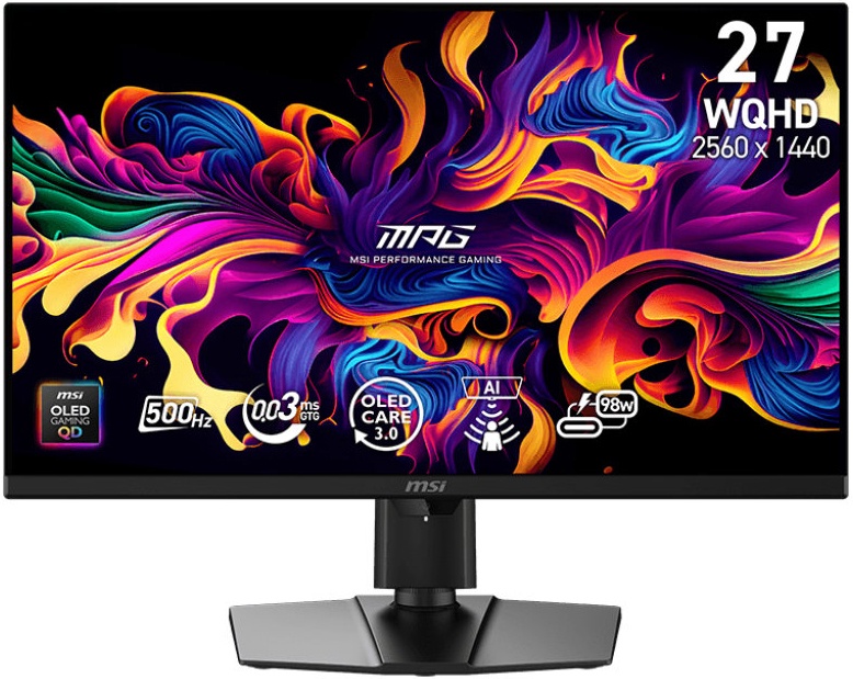 Монитор 26.5" MSI MPG 271QR QD-OLED X50 QD-OLED 2560x1440, 500 Гц, 0.03 мс, 16:9, 300 кд/м² (пиковая