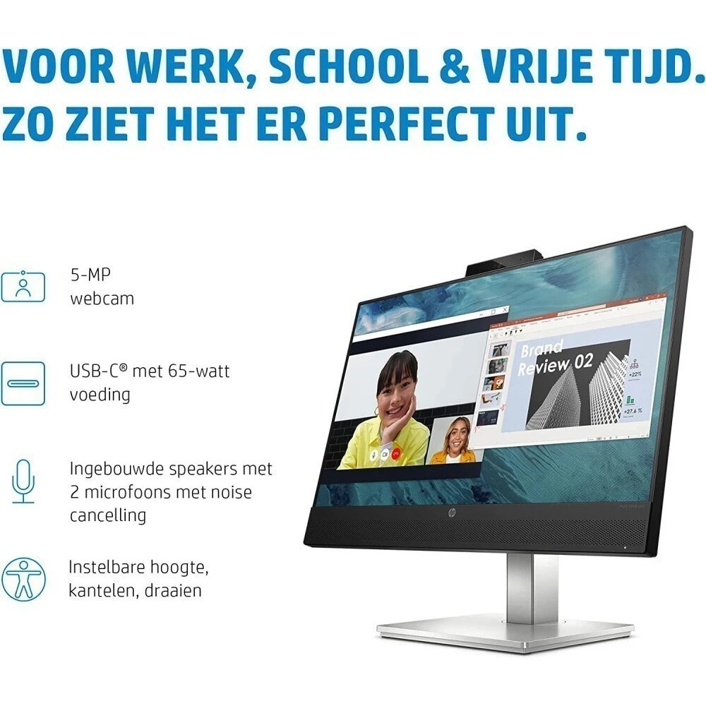 Монитор HP E24m G4 Conferencing FHD Monitor 23.8'' (1920 x 1080), IPS, 178/178, 5мс, 300nit, DP/DPou