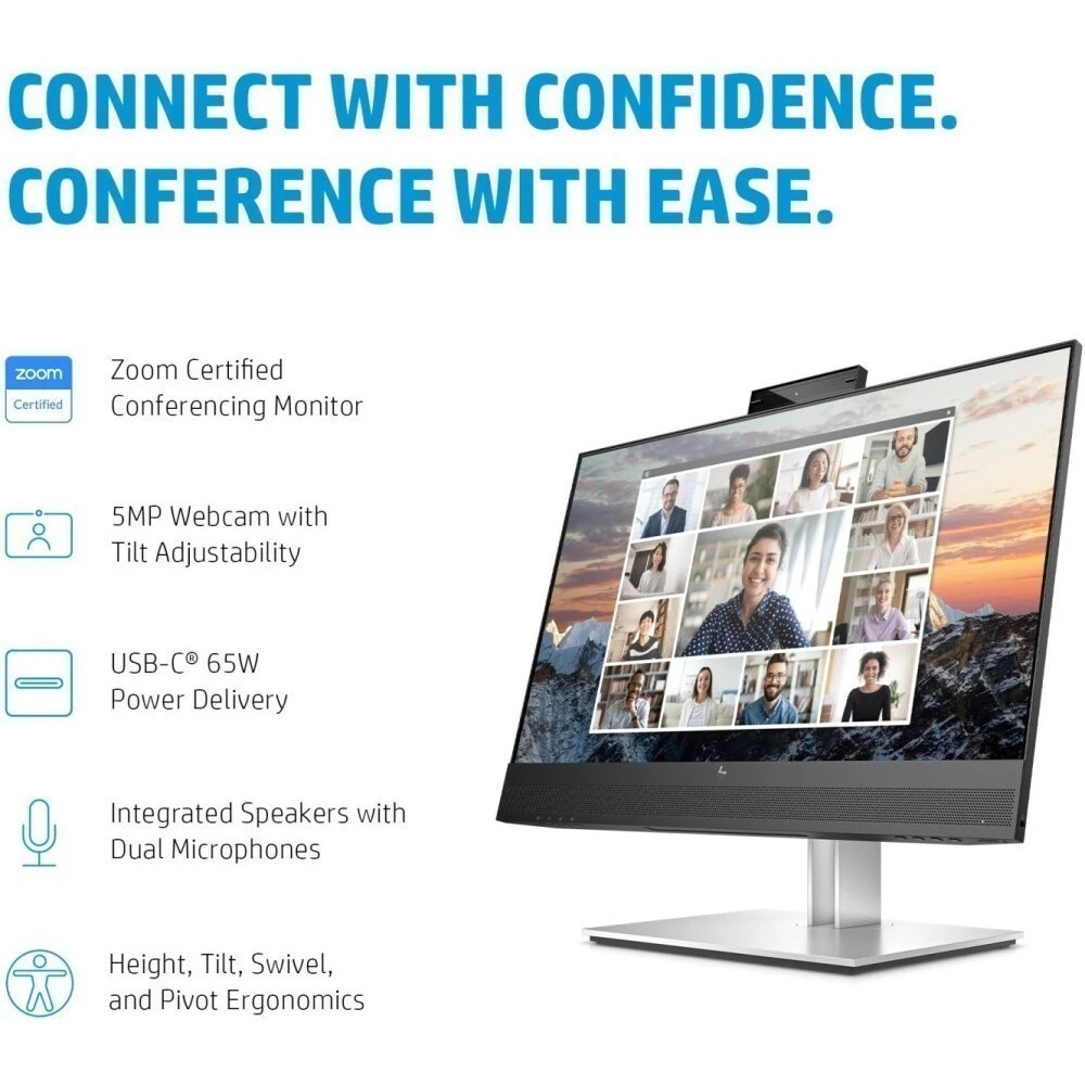 Монитор HP E24m G4 Conferencing FHD Monitor 23.8'' (1920 x 1080), IPS, 178/178, 5мс, 300nit, DP/DPou