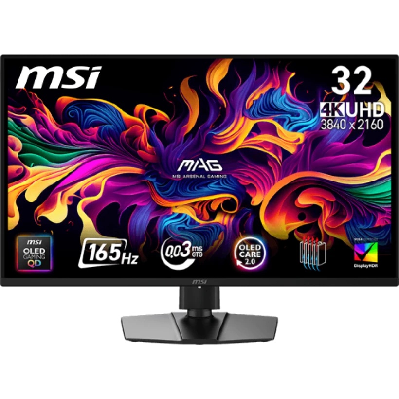 Монитор 31.5" MSI MAG 322UP QD-OLED E1 QD-OLED 3840x2160, 165 Гц, 0.03 мс, 16:9, 250 кд/м², HDMI 2.1
