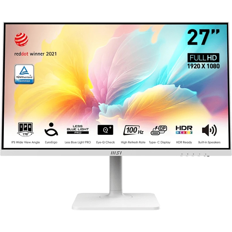 Монитор 27" MSI Modern MD2712PW IPS 1920x1080, 100 Гц, 4 мс, 16:9, 300 кд/м2, 1xHDMI, 1xUSB Type-C,