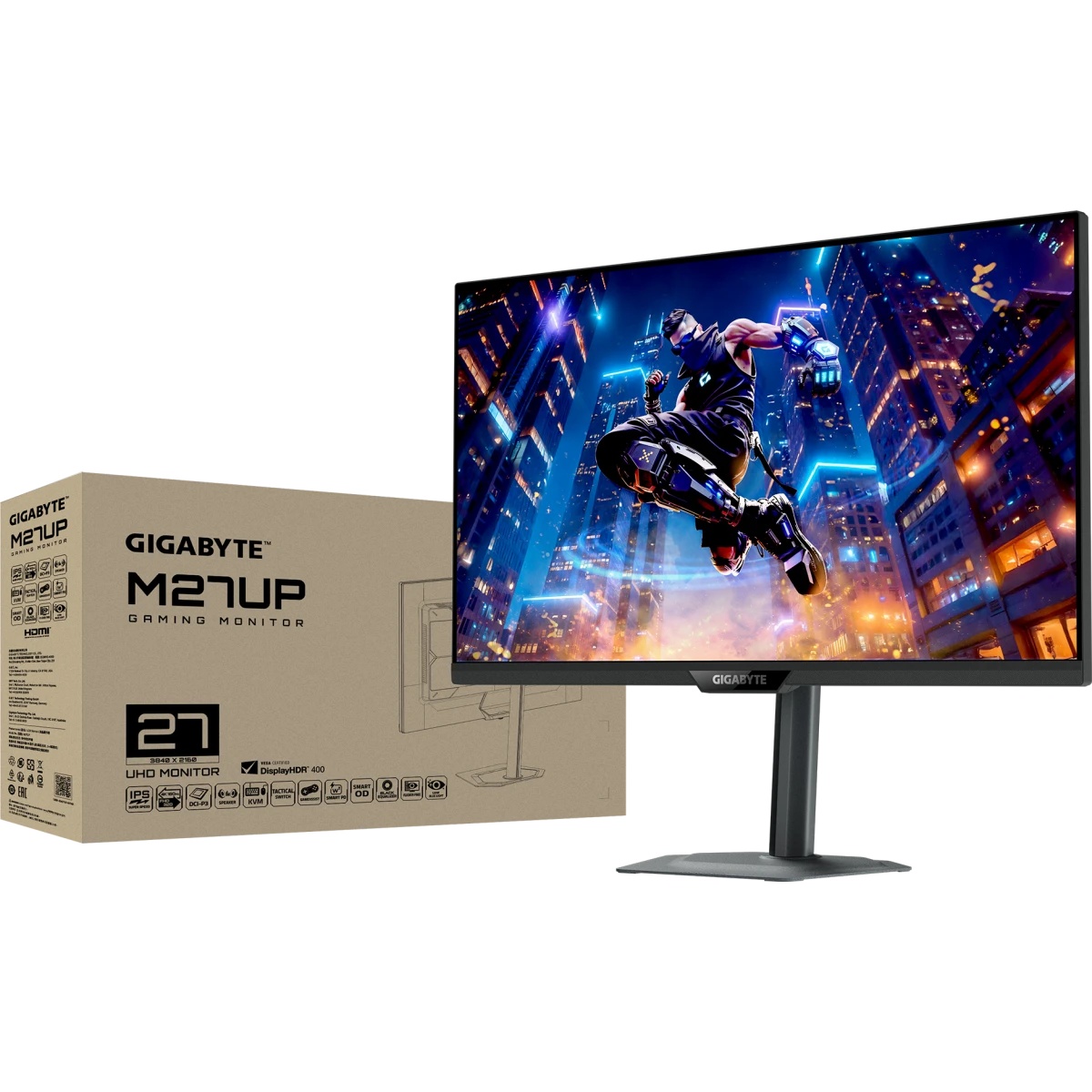 Монитор 27" Gigabyte M27UP IPS 3840x2160, 160 Гц, 1 мс (GtG), 16:9, 350 кд/м², 2xHDMI 2.1, DP 1.4, U