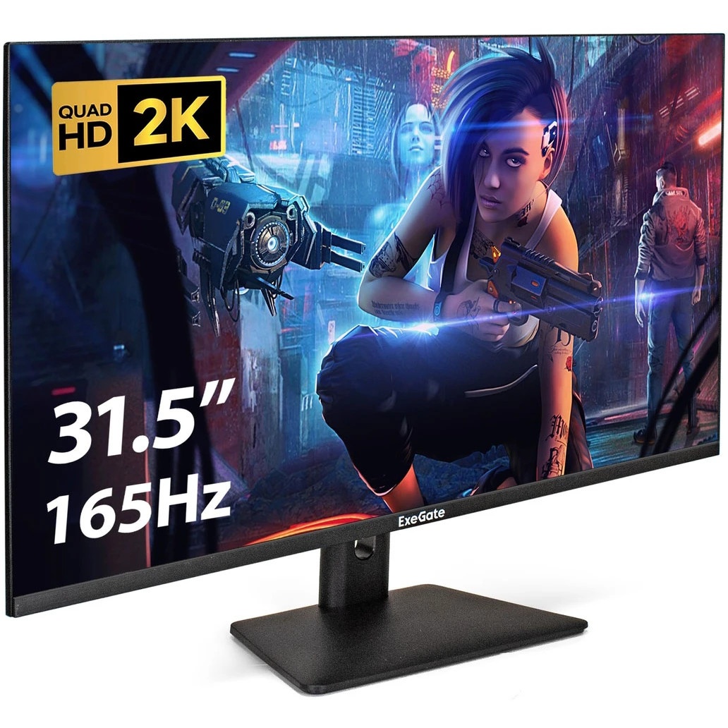 Монитор 31.5" ExeGate Combat EG3207T IPS 2560x1440, 165 Гц, 1 мс, 16:9, 300 кд/м², 2xHDMI 2.0, DP 1.