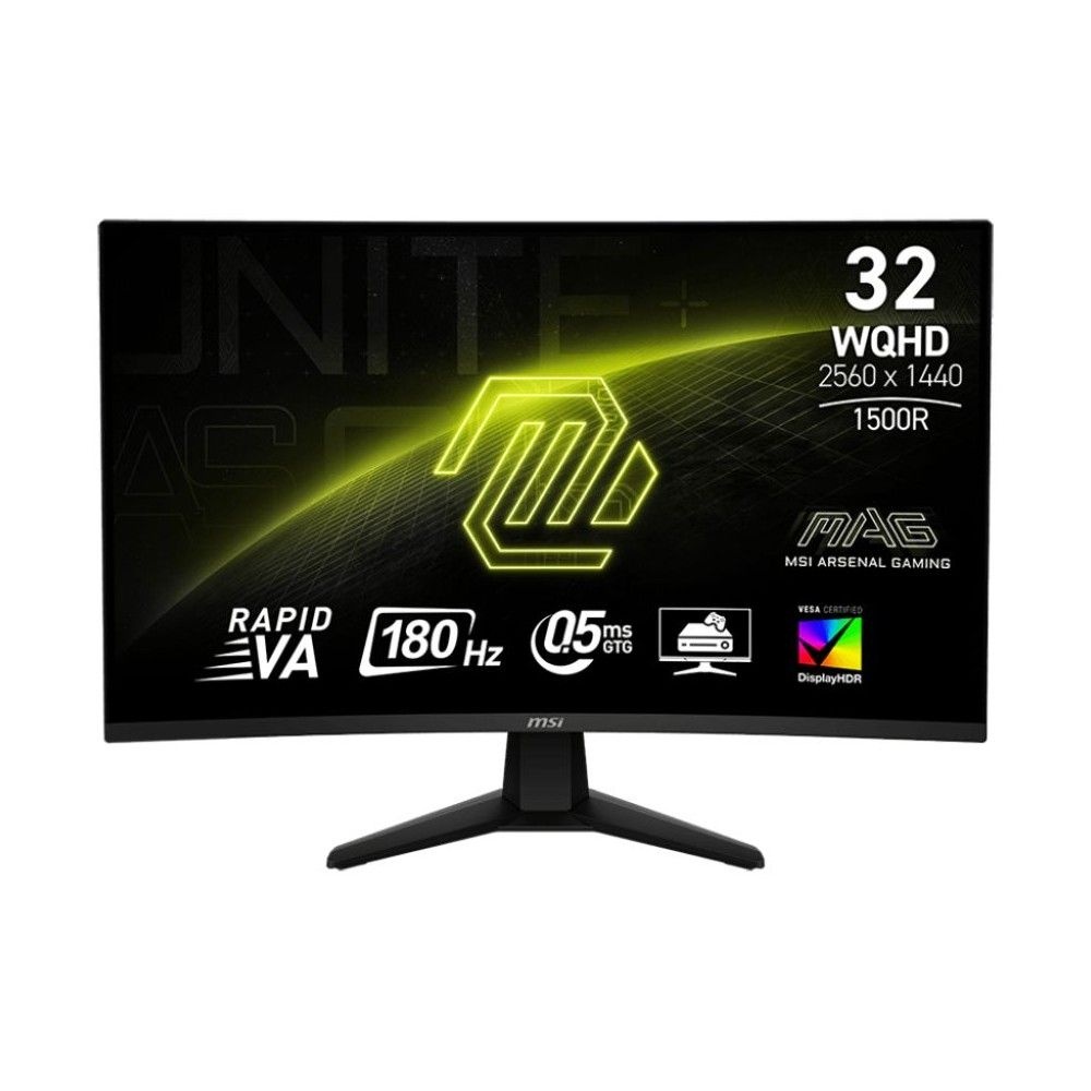Монитор 31.5" MSI MAG 32CQ6F VA 2560x1440, 180 Гц, 0.5 мс, 16:9, 400 кд/м², 2xHDMI 2.0b, DP 1.4, USB