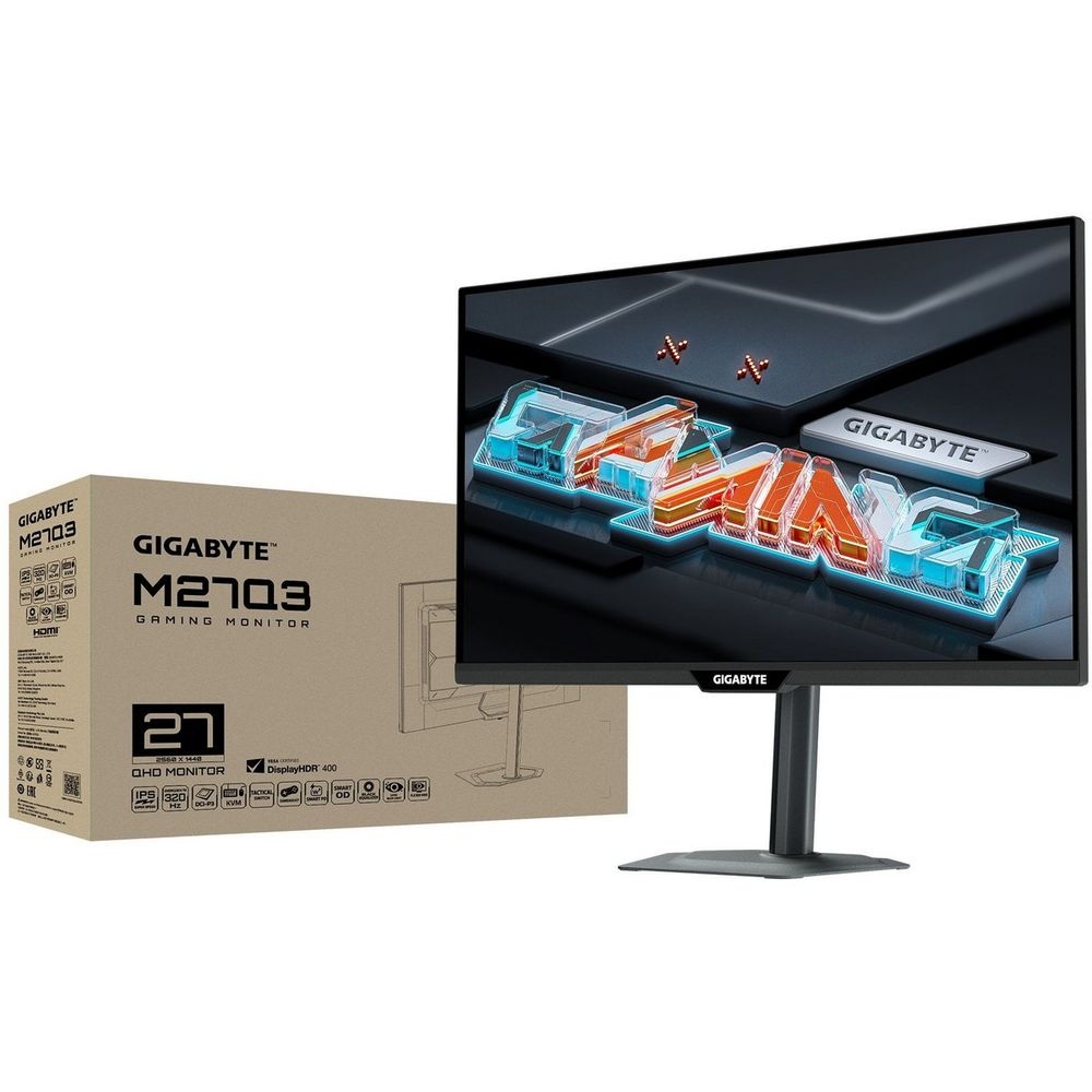 Монитор 26.5" Gigabyte M27Q3 EK черный (IPS, 2560x1440, 1ms, 178°/178°, 400 cd/m, 1000:1, 3xUSB3.2,