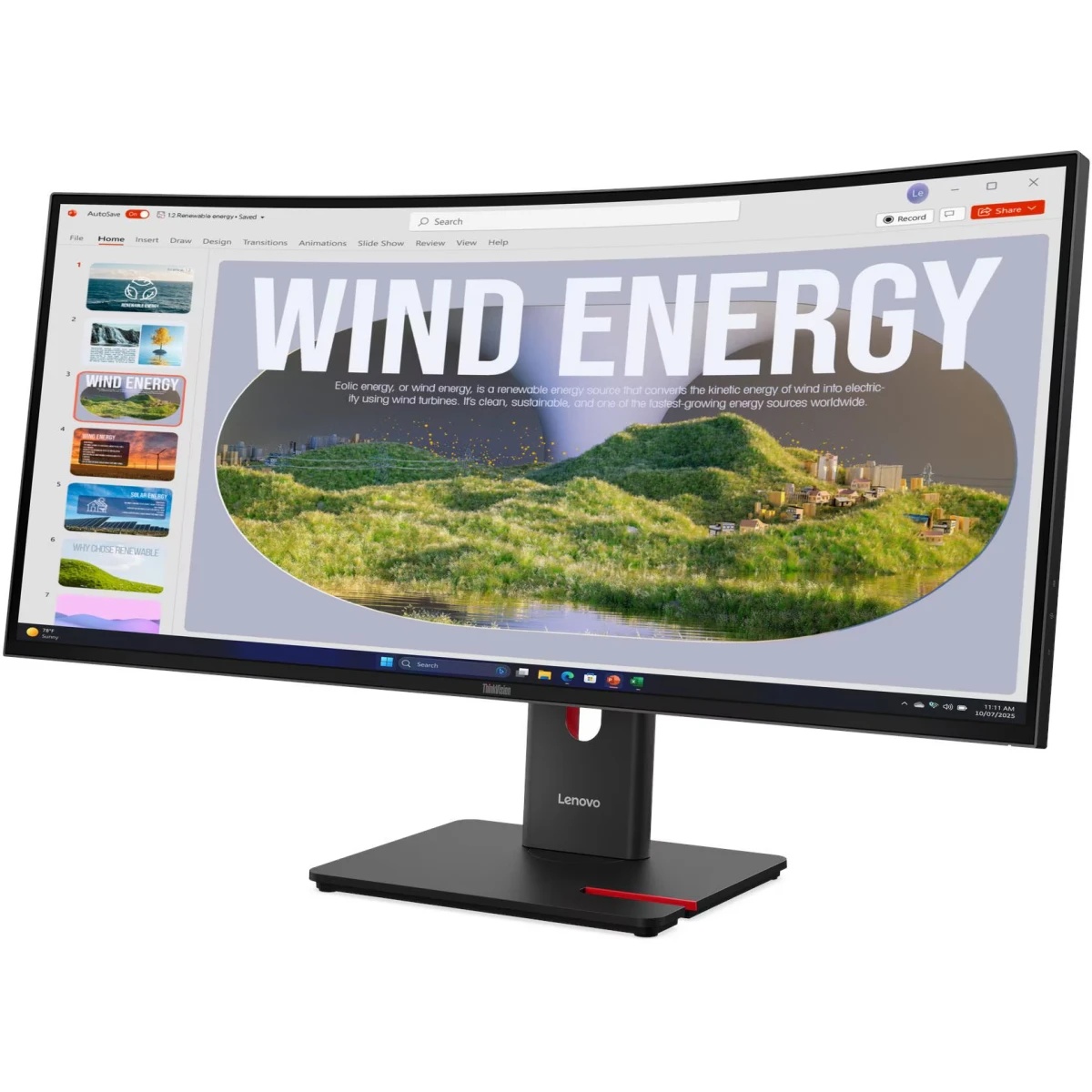 Монитор 34" Lenovo ThinkVision T34WD-40 VA 3440x1440, 120 Гц, 4 мс, 21:9, 300 кд/м², HDMI 2.1, DP 1.