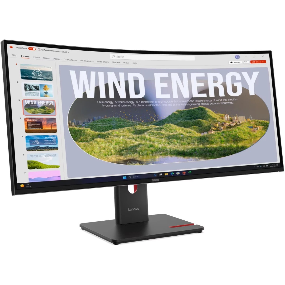 Монитор 34" Lenovo ThinkVision T34WD-40 VA 3440x1440, 120 Гц, 4 мс, 21:9, 300 кд/м², HDMI 2.1, DP 1.