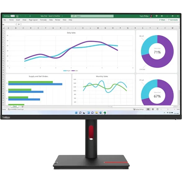 Монитор 31.5" Lenovo ThinkVision T32h-30 IPS 2560x1440, 60 Гц, 4 мс, 16:9, 350 кд/м², HDMI 2.0, DP 1