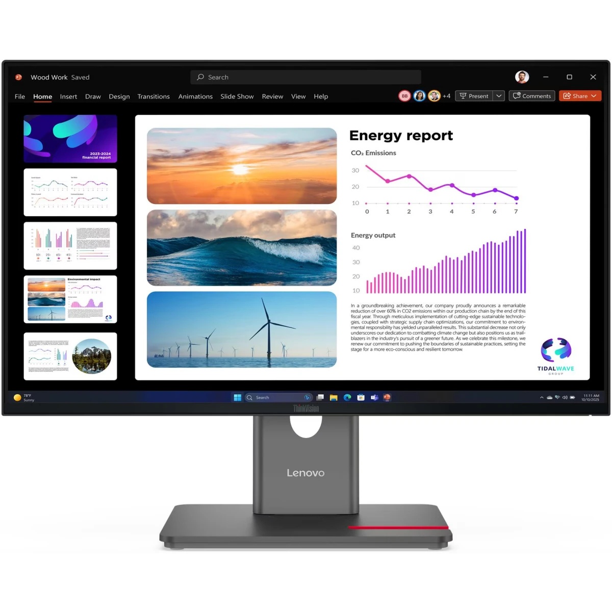 Монитор 23.8" Lenovo ThinkVision P24q-40 IPS 2560x1440, 120 Гц, 4 мс, 16:9, 300 кд/м², HDMI 2.1, DP