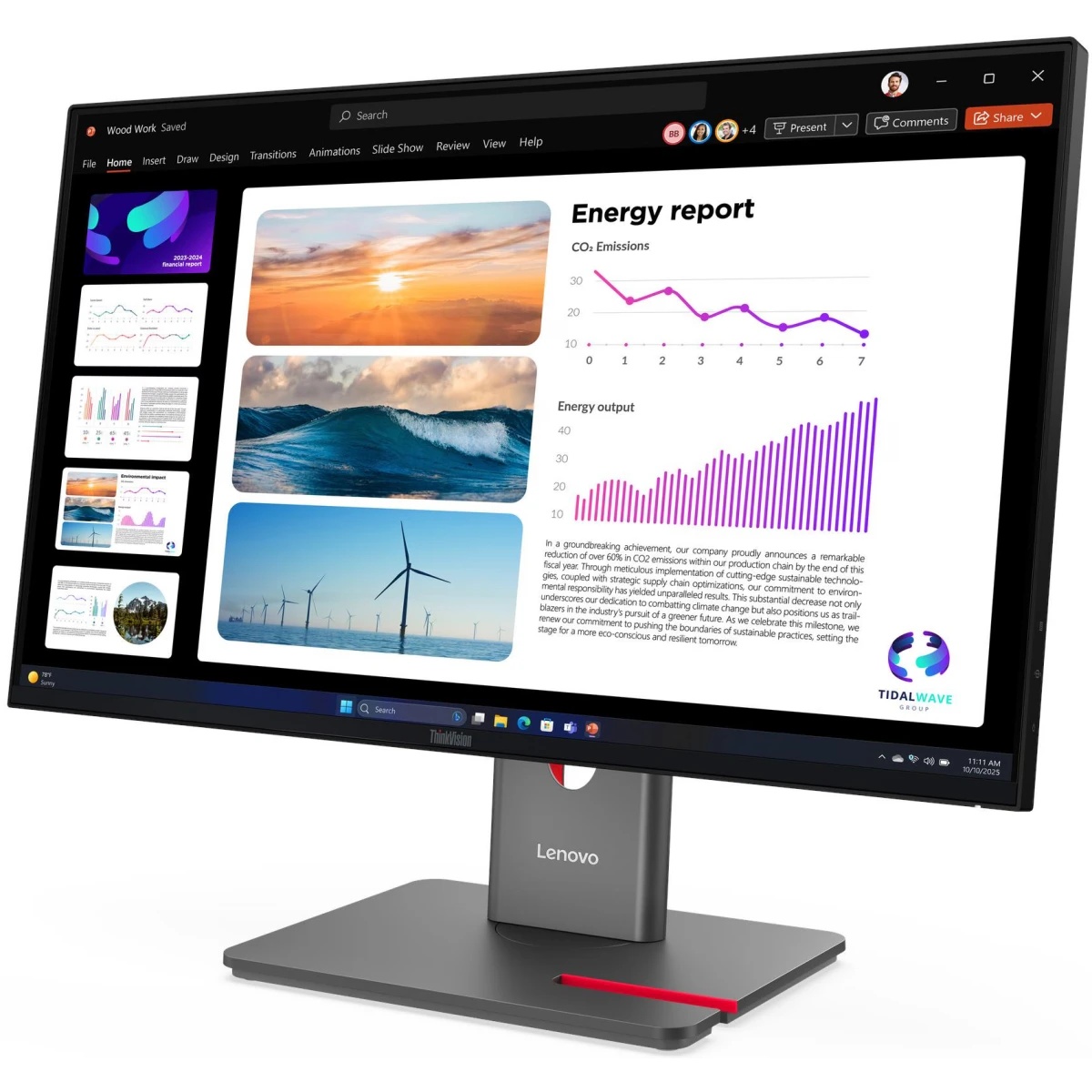 Монитор 23.8" Lenovo ThinkVision P24q-40 IPS 2560x1440, 120 Гц, 4 мс, 16:9, 300 кд/м², HDMI 2.1, DP