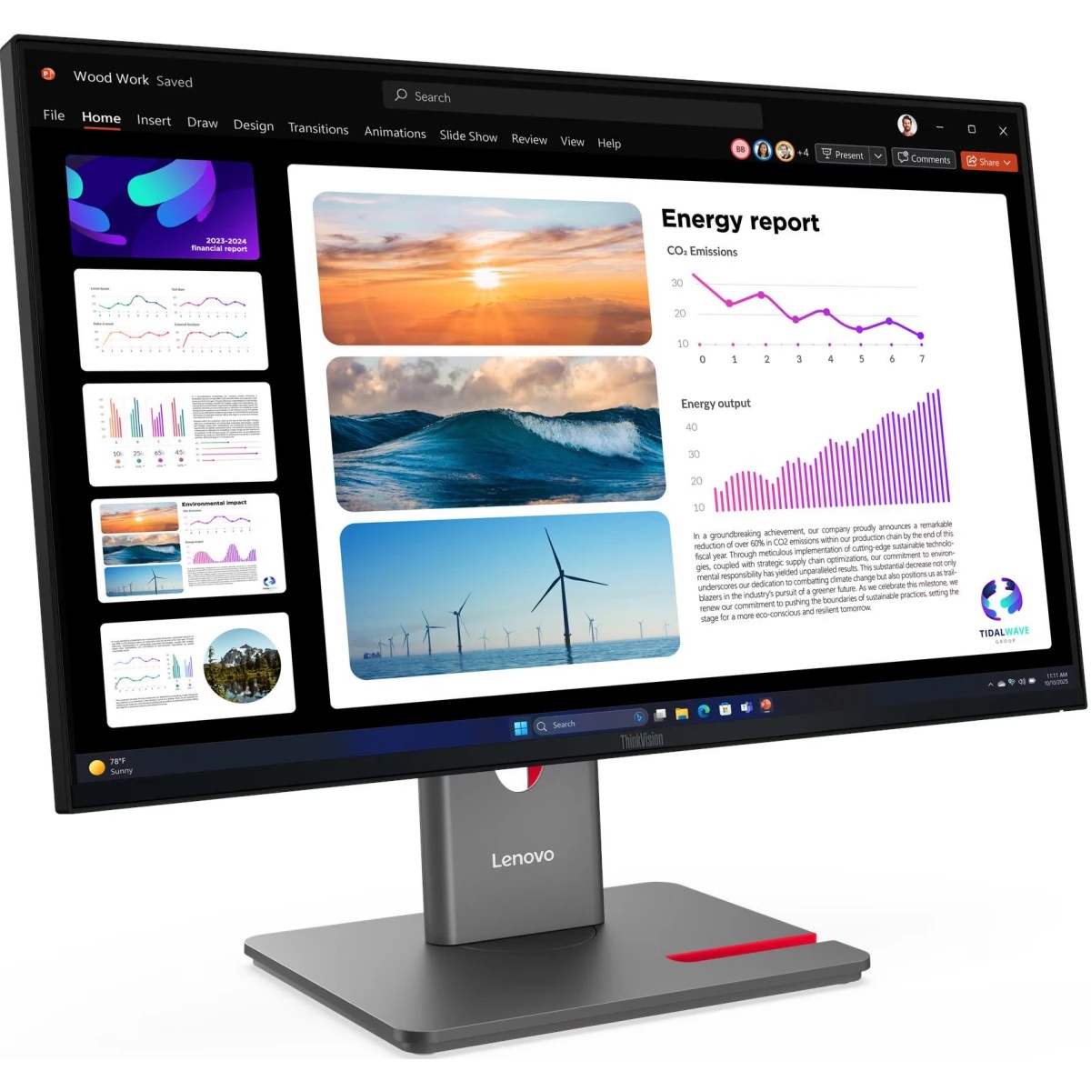 Монитор 23.8" Lenovo ThinkVision P24q-40 IPS 2560x1440, 120 Гц, 4 мс, 16:9, 300 кд/м², HDMI 2.1, DP