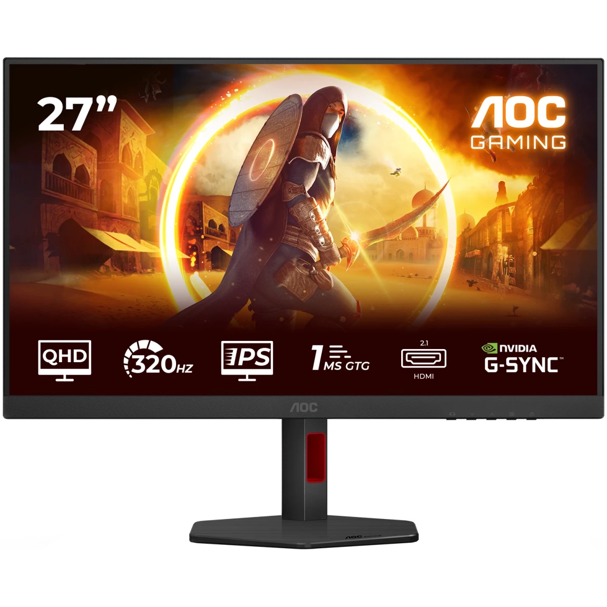 Монитор 27" AOC Q27G4SRU IPS 2560x1440, 320 Гц, 0.5 мс, 16:9, 400 кд/м², 2xHDMI 2.1, DP 1.4, 3.5 Jac
