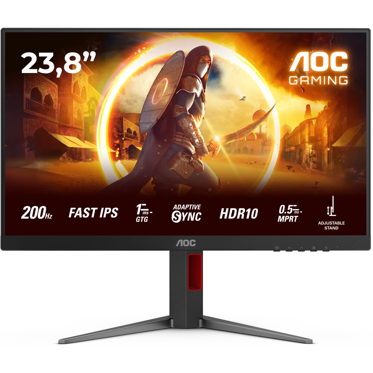 Монитор 23.8" AOC 24G4HA IPS 1920x1080, 200 Гц, 0.5 мс, 16:9, 300 кд/м², 2xHDMI 2.0, DP 1.4, 3.5 Jac