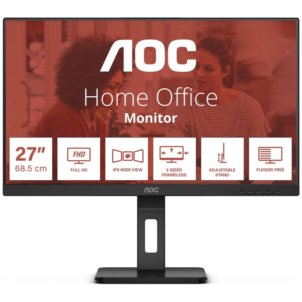 Монитор 27" AOC 27E3QAF Black с поворотом экрана (IPS, 1920x1080, 75Hz, 4 ms, 178°/178°, 300 cd/m, 2