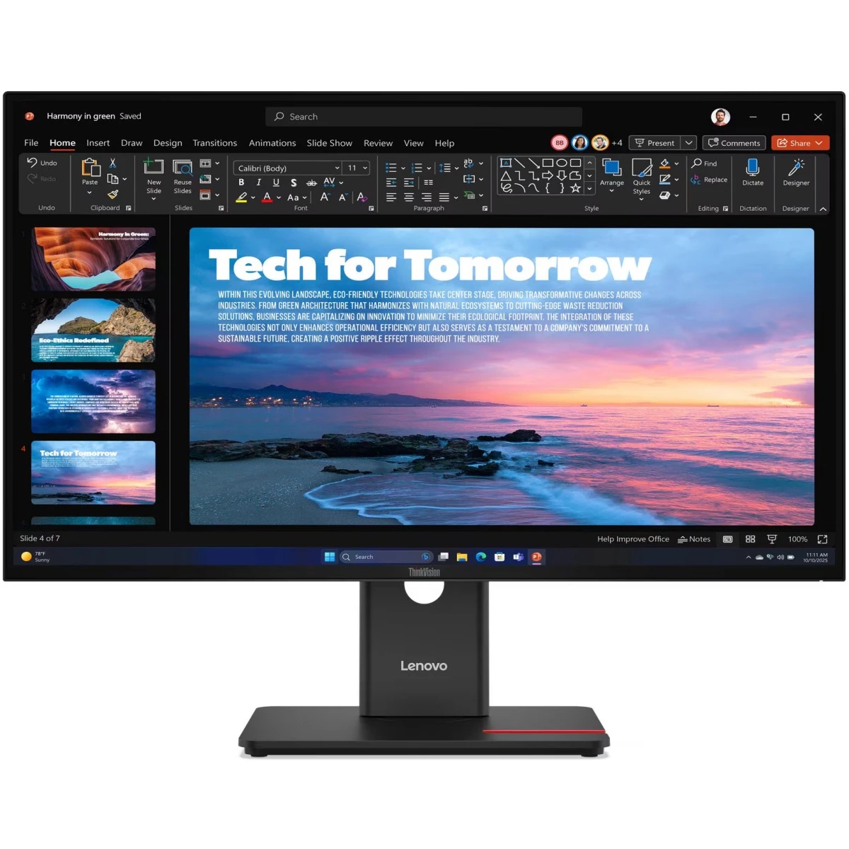 Монитор Lenovo 27" T27QD-40, 16:9, IPS, QHD, 4ms, 350cd, 120Hz, HDMI, DP, DP OUT, USB, USB-C, HAS