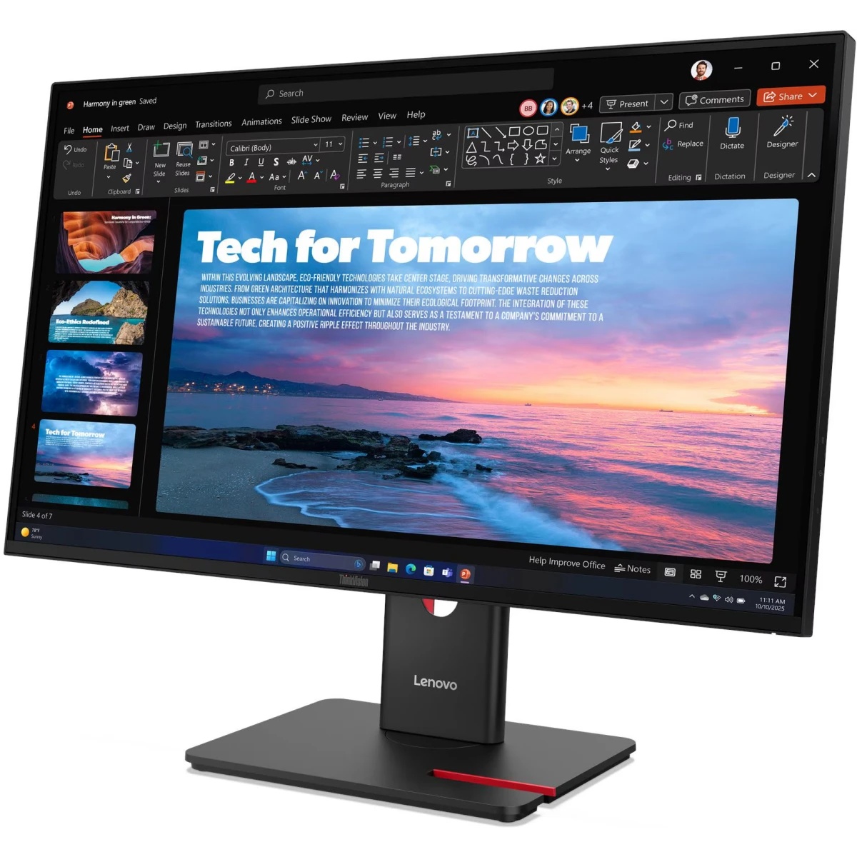 Монитор Lenovo 27" T27QD-40, 16:9, IPS, QHD, 4ms, 350cd, 120Hz, HDMI, DP, DP OUT, USB, USB-C, HAS