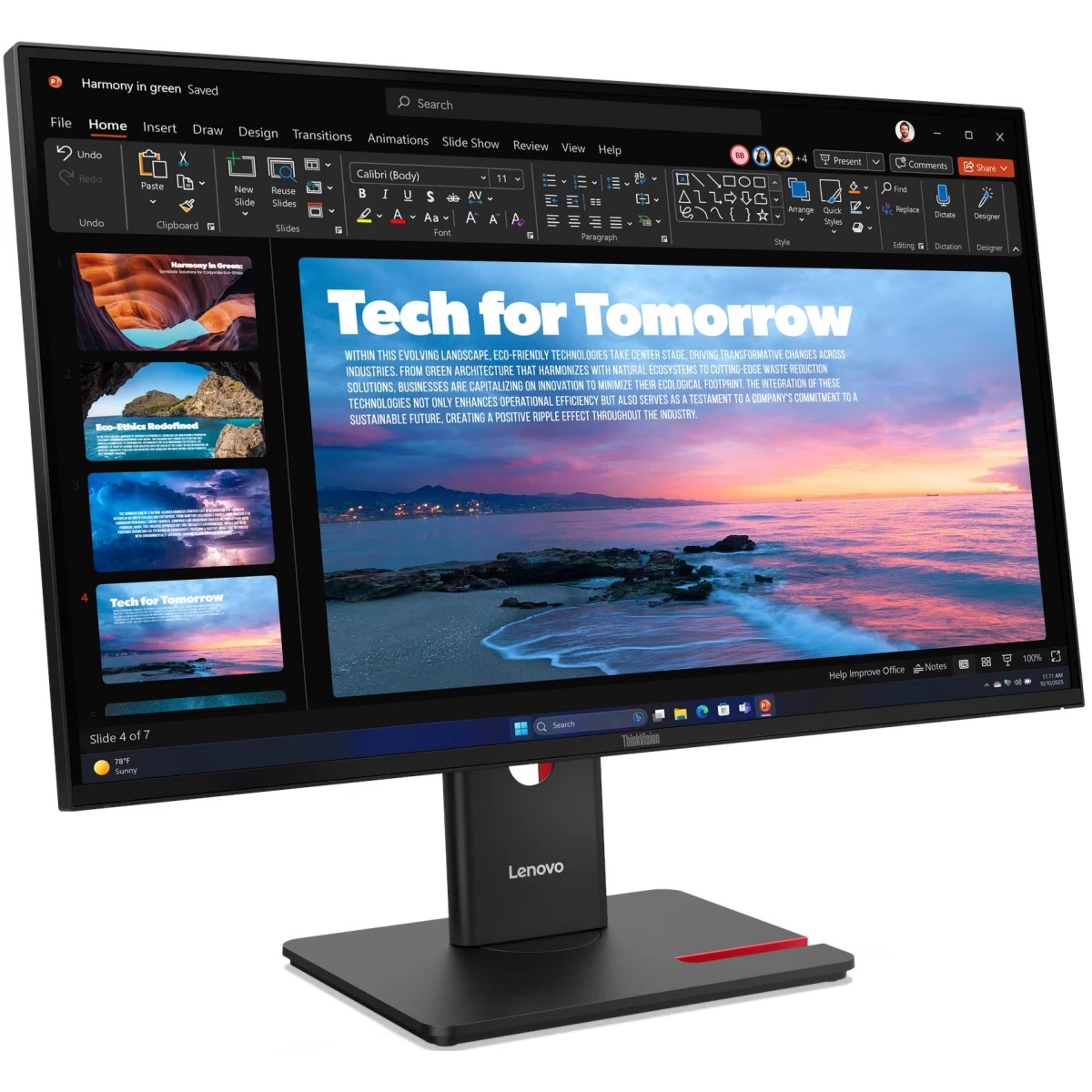 Монитор Lenovo 27" T27QD-40, 16:9, IPS, QHD, 4ms, 350cd, 120Hz, HDMI, DP, DP OUT, USB, USB-C, HAS