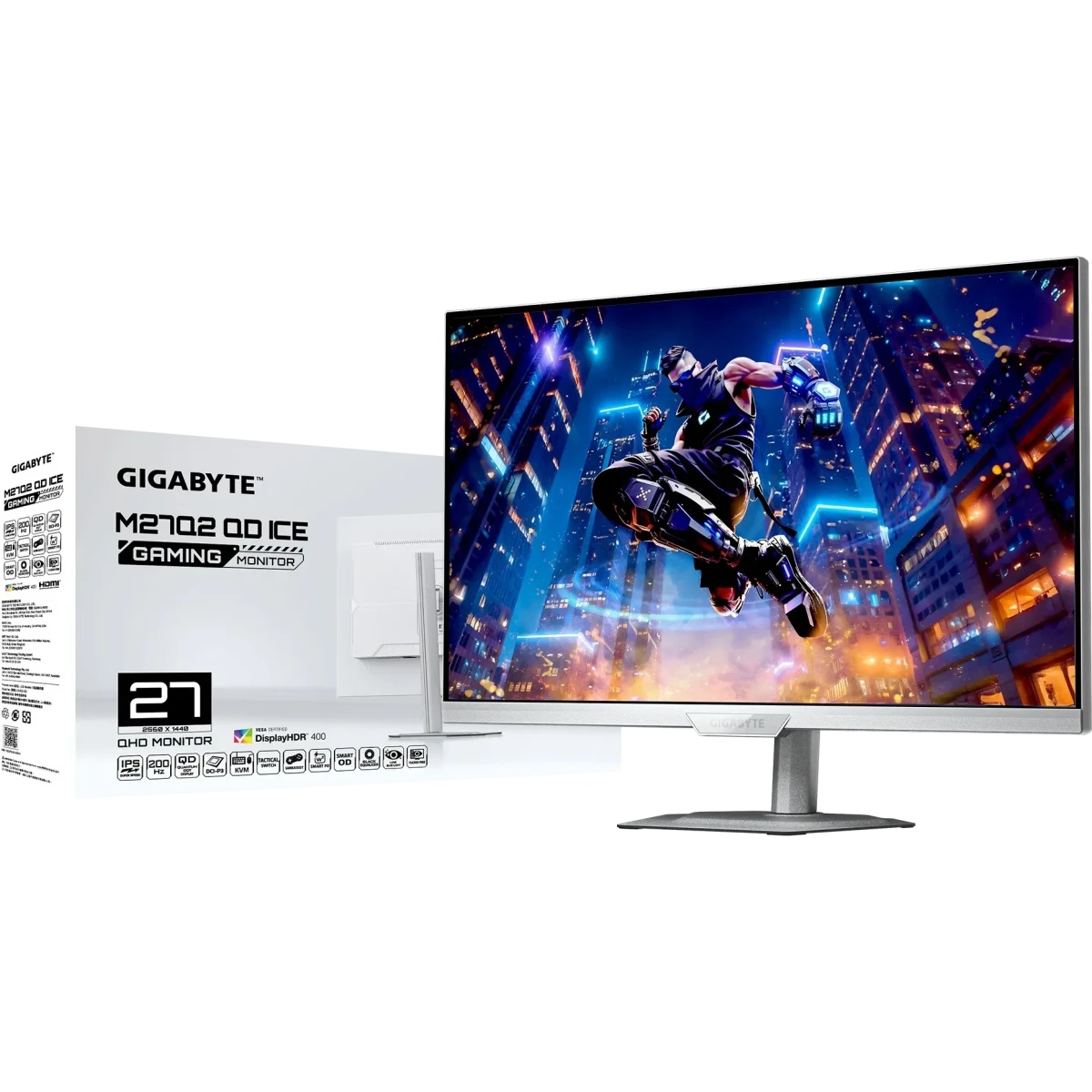 Монитор 27" Gigabyte M27Q2 ICE EK  (IPS, 2560x1440, 1ms, 178°/178°, 350 cd/m, 1000:1, 3xUSB3.2, USB
