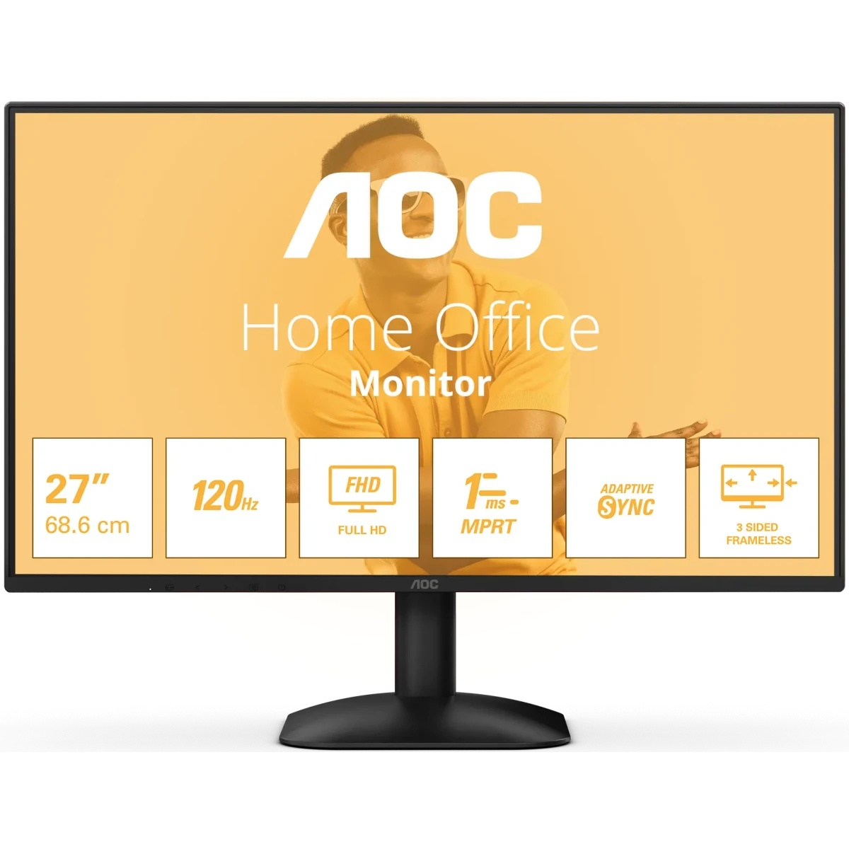 LCD AOC 27" 27B31H {IPS 1920x1080 120Hz 1ms 178/178 300cd 1500:1 HDMI1.4 (AC ext)}