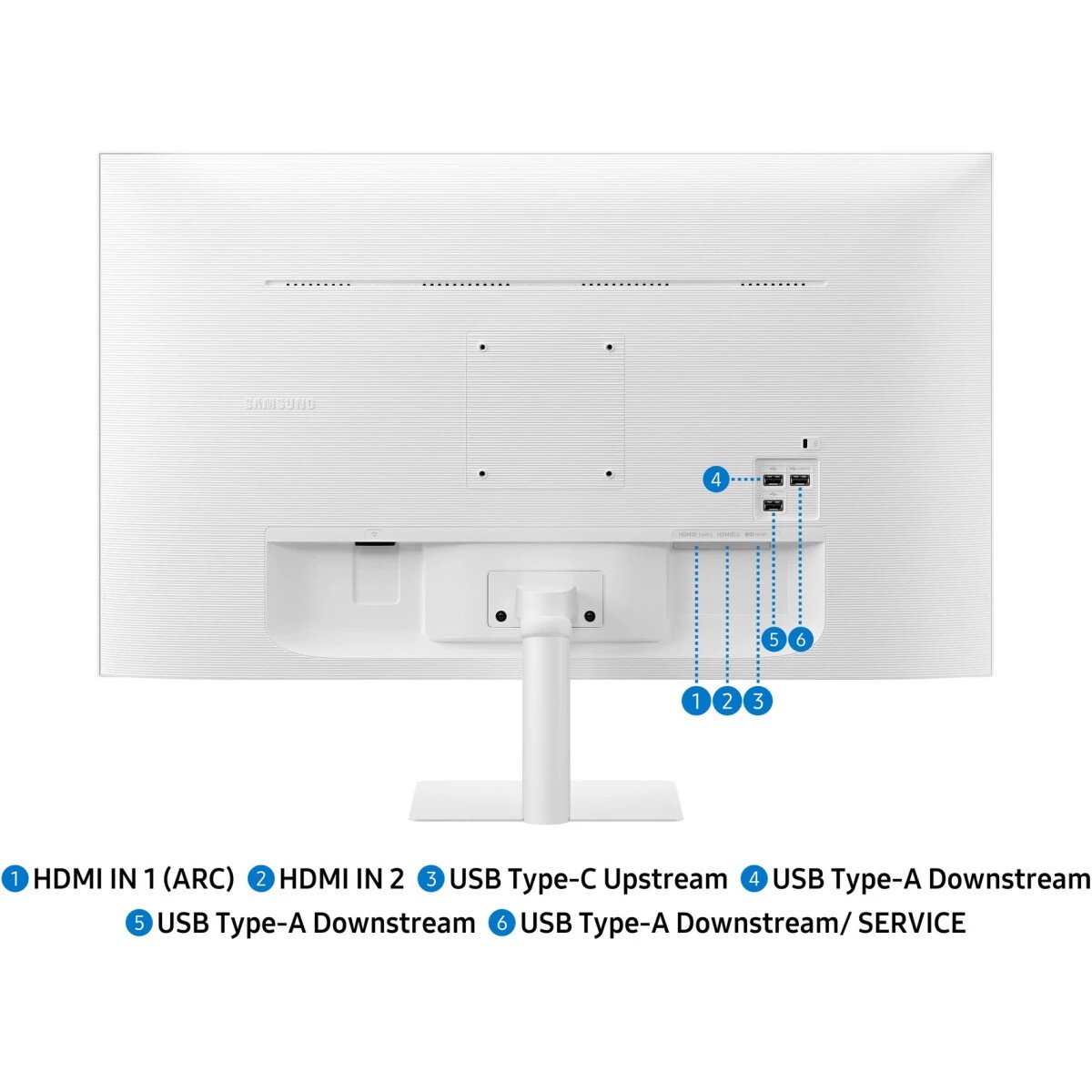 Монитор Samsung 32" Smart monitor M7 S32FM703UI (VA 16:9 3840x2160x60Hz 4ms 300cd 3000:1 178/178 1млрд HDMI USB-C(65W) 2*USB 2.0 Spk10W Tizen HDR10+ sRGB 99% Tilt WiFi5 BT5.2 VESA White ПультДУ)