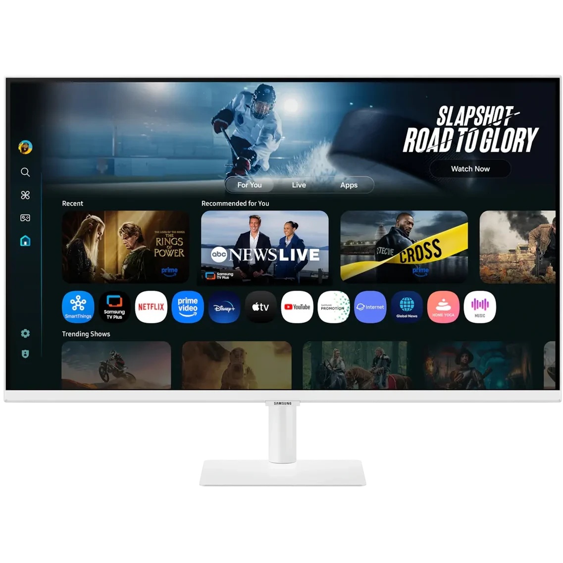 Монитор Samsung 32" Smart monitor M7 S32FM703UI (VA 16:9 3840x2160x60Hz 4ms 300cd 3000:1 178/178 1млрд HDMI USB-C(65W) 2*USB 2.0 Spk10W Tizen HDR10+ sRGB 99% Tilt WiFi5 BT5.2 VESA White ПультДУ)