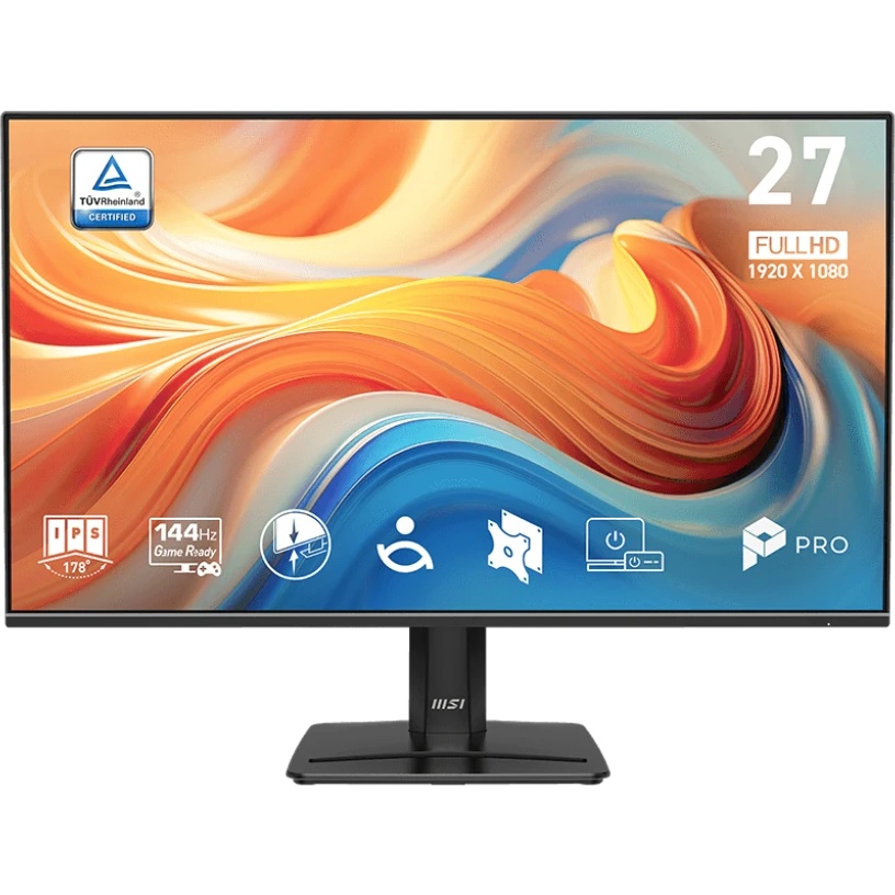 Монитор MSI PRO MP271 E14A 27" 16:9 FHD(1920x1080), IPS Flat, 4ms(GTG), 1500:1, 100M:1, 300nits, 178/178, HDMI 2.0, DP 1.4a, VGA, Speaker, Tilt, 144HZ, Black, 1y war-ty