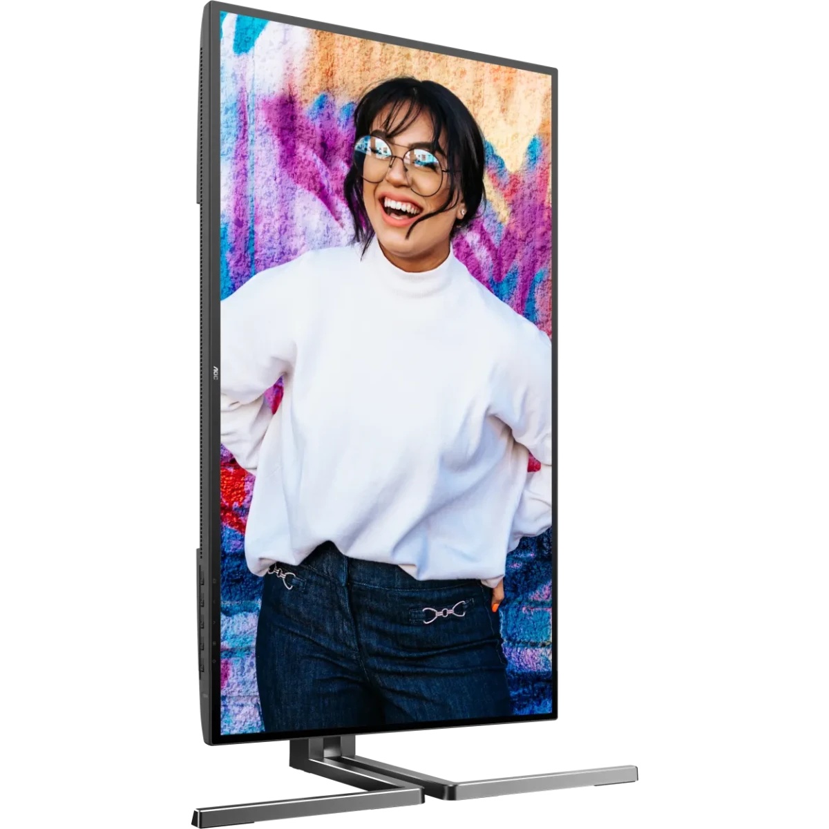 Монитор 27" AOC U27U3CV Black (4K, Nano IPS, 3840x2160, 60Hz, 4 ms, 178°/178°, 400 cd/m, 1300:1 50M:1,2xHDMI 2.0, +DisplayPort 1.4,  DP Out, 4 x USB3.2 type A Gen2, USB-C Docking  (96Вт), LAN, SPK, Pivot)